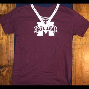 Mississippi State lace up tee